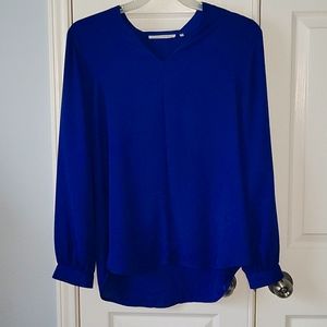 Dark blue blouse (not navy; not royal)